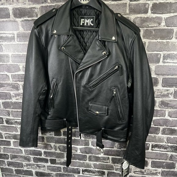 NWT FMC Superstar Men's Motorcycle Leather Jacket - Picture 2 of 16